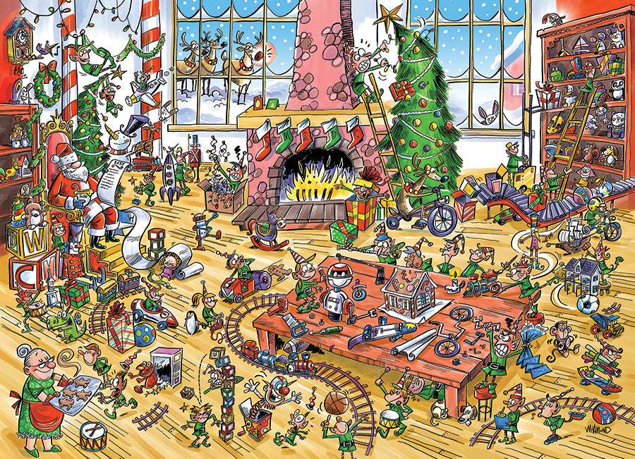 cobble-hill-1000-piece-doodletown-elves-at-work-puzzle-weihnachten image 2