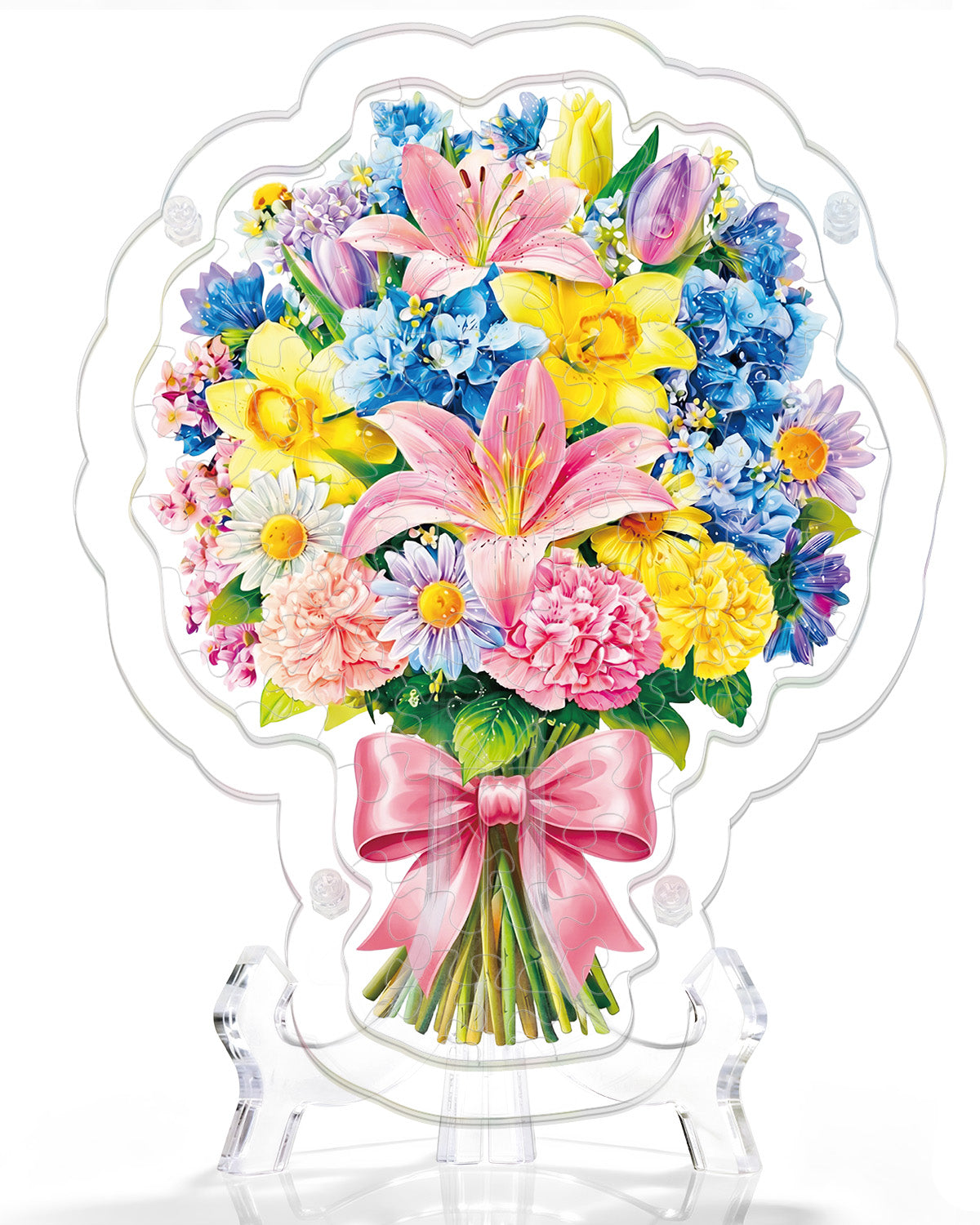 kaayee-pink-lily-daffodil-suncatcher-tischbild-blumen-acryl image 3