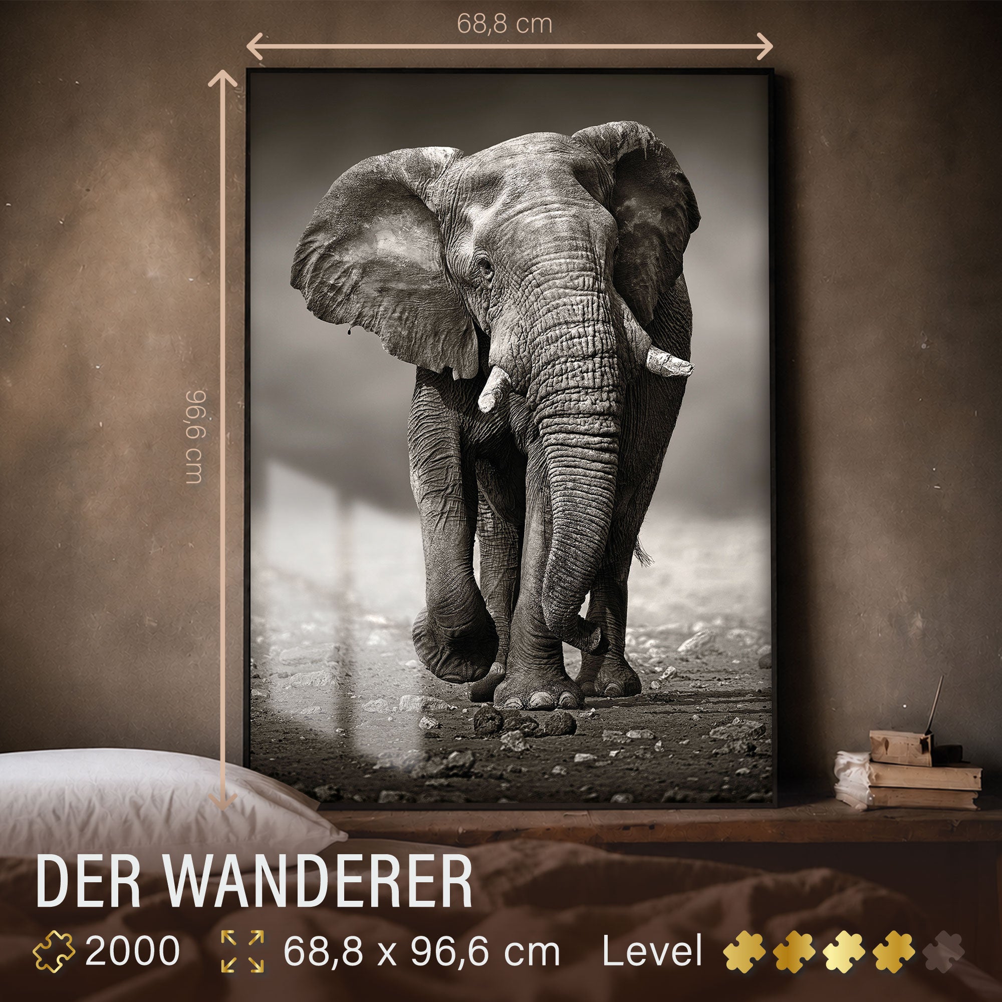 ulmer-puzzleschmiede-der-wanderer-puzzle-2000-teile-elefant image 3