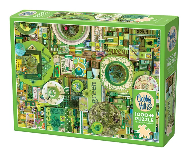cobble-hill-1000-piece-green-puzzle-1000-teile-gr-ne-collage image 1