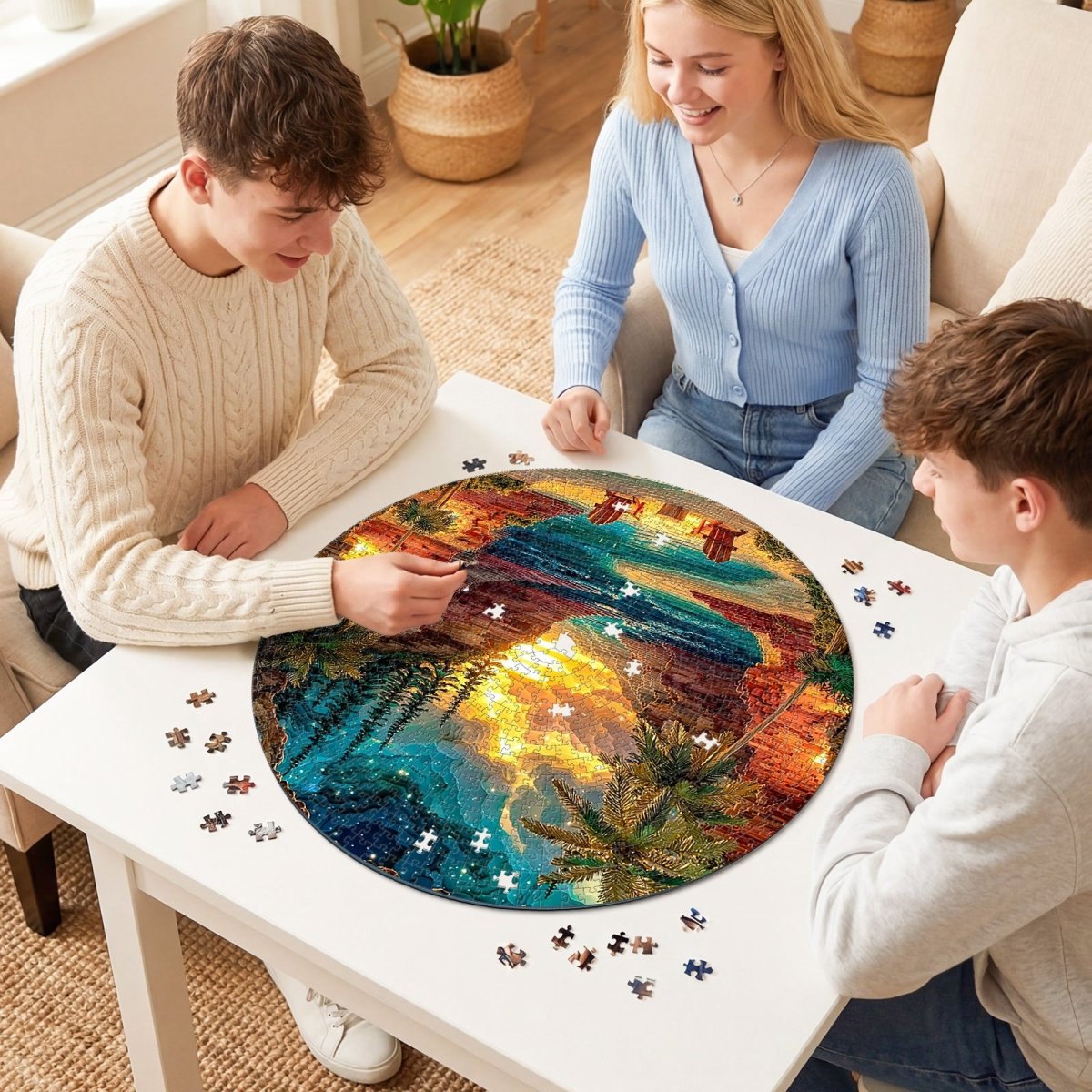kaayee-cardboard-puzzle-sunset-cove-1000-teile-rund-eco image 4