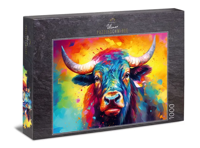 ulmer-puzzleschmiede-puzzle-1000-teile-kuh-zenzi-bunt image 1
