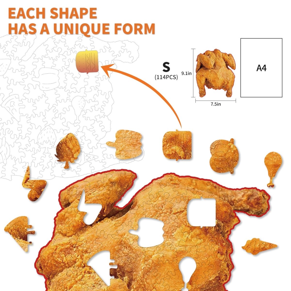 kaayee-fried-chicken-wooden-puzzle-holzpuzzle-small-essen image 3