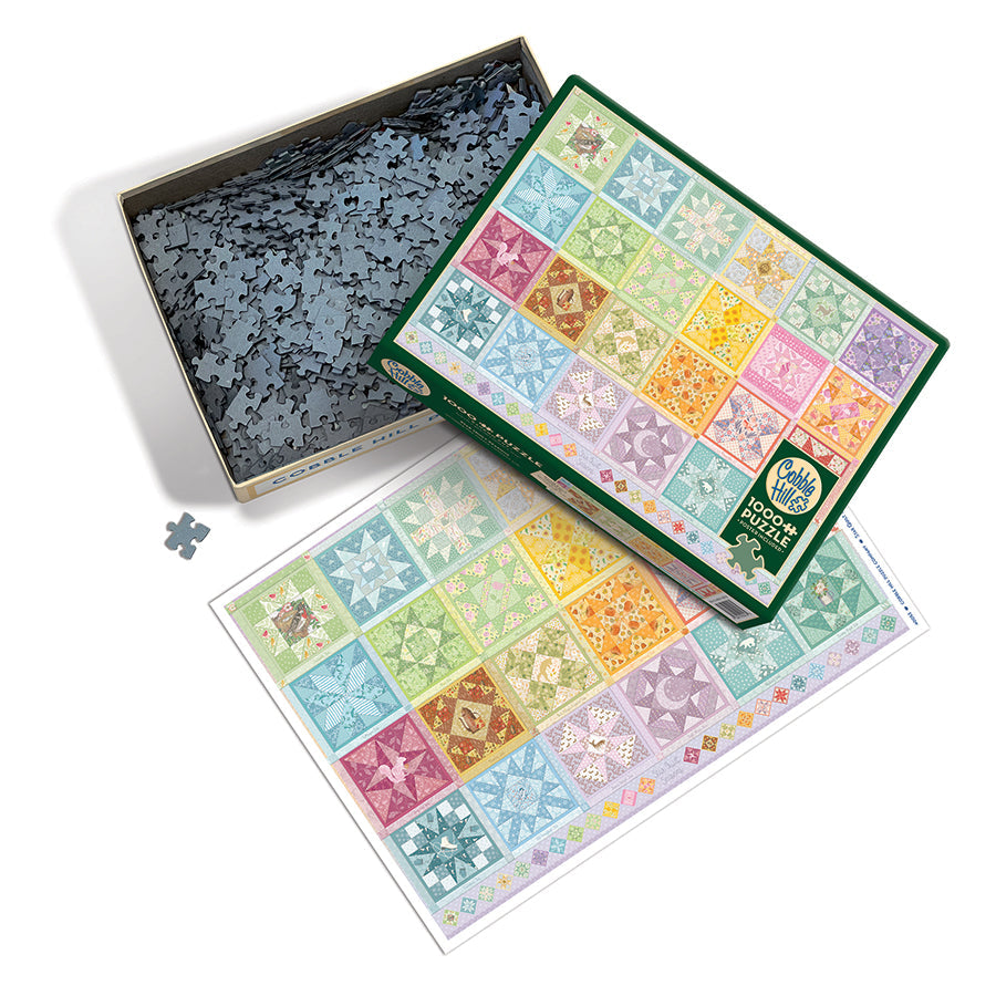 cobble-hill-1000-piece-star-quilt-seasons-puzzle-1000-teile-quilt image 3