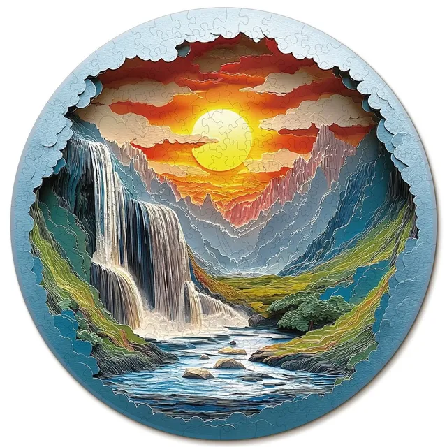 kaayee-wooden-puzzle-beautiful-gorge-holzpuzzle-medium-wasserfall image 1
