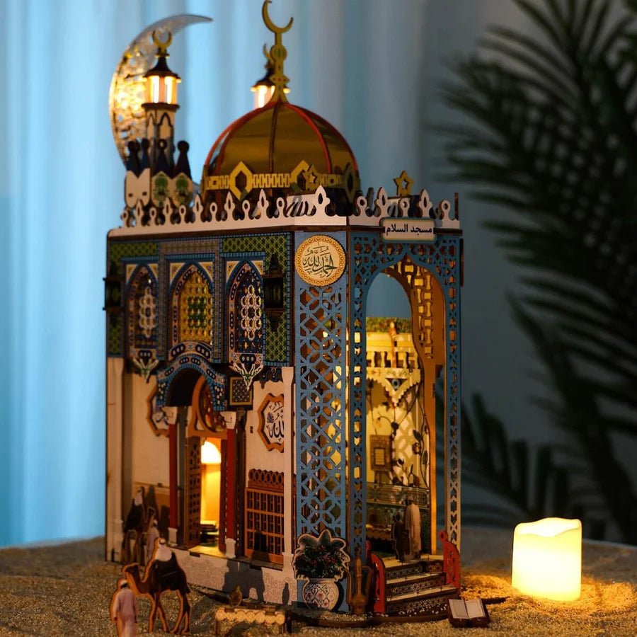 kaayee-book-nook-kit-mosque-3d-holzbau-beleuchtet image 2