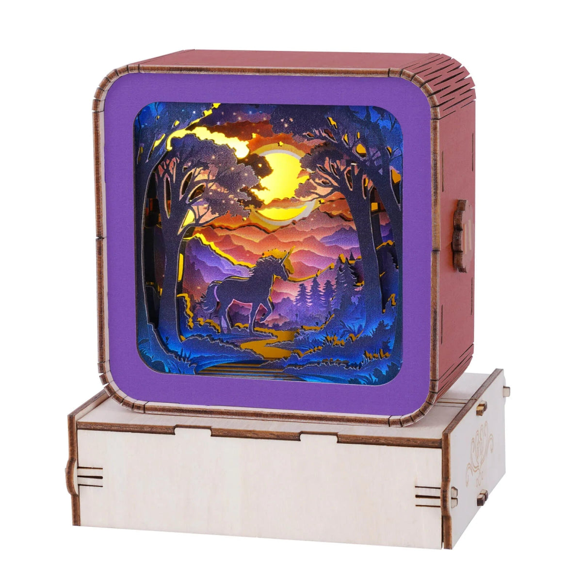 kaayee-forest-fantasy-unicorn-nachtlicht-holz-3d-puzzle image 4
