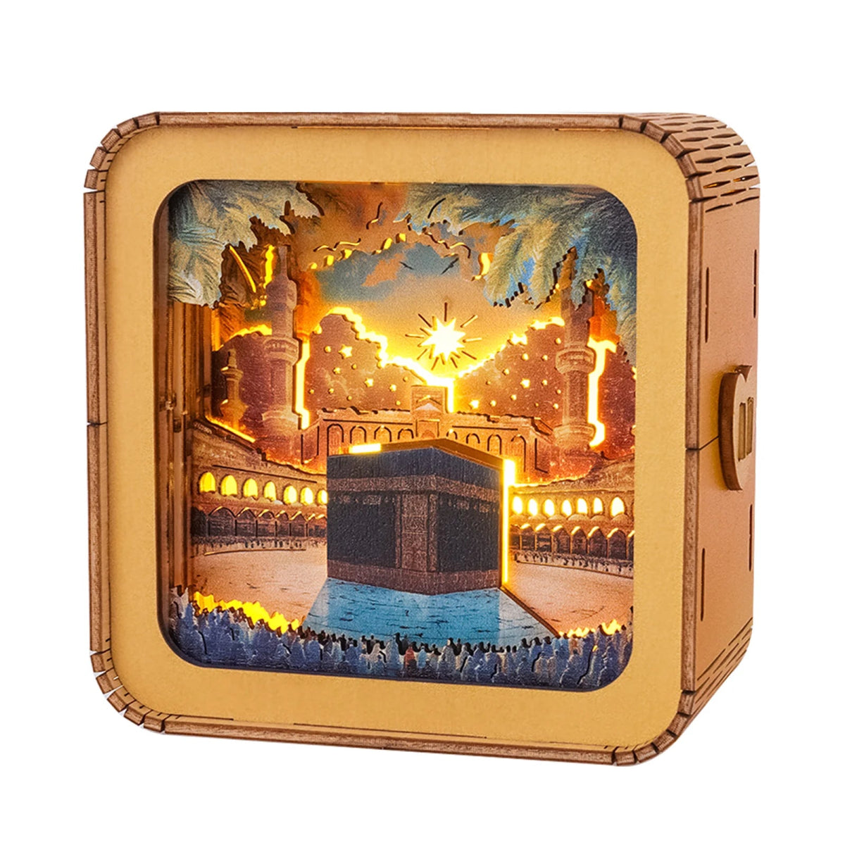 kaayee-night-light-holy-makkah-3d-holzpuzzle-kaaba-led image 1