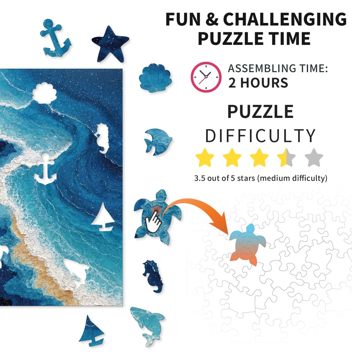 kaayee-ocean-waves-holzpuzzle-welle-medium image 3
