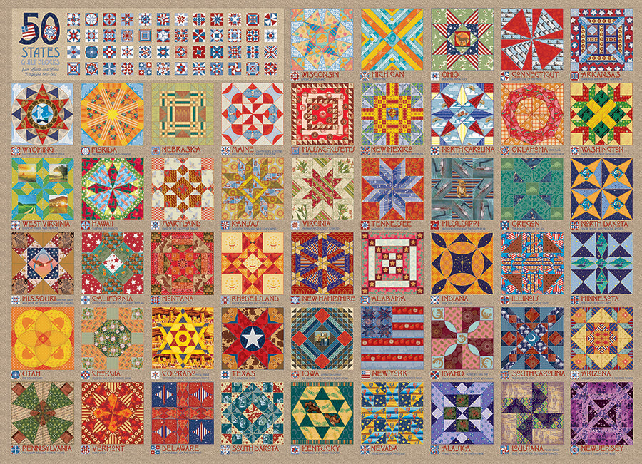 cobble-hill-50-states-quilt-blocks-1000-teile-puzzle-usa image 2