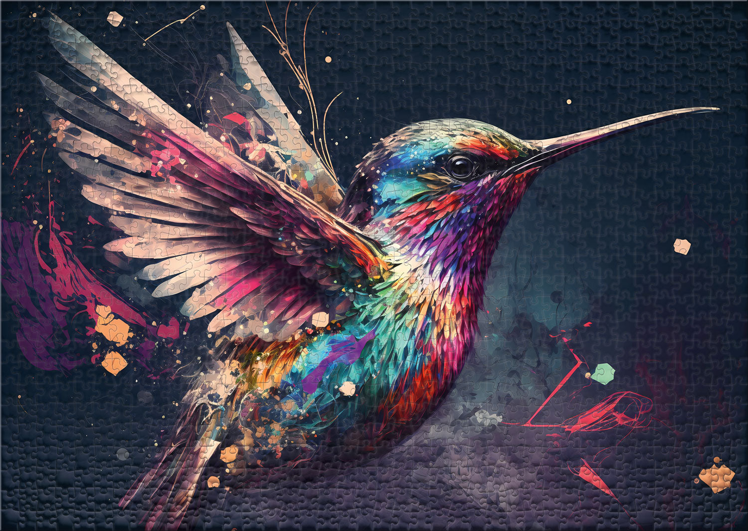 ulmer-puzzleschmiede-kolibri-puzzle-1000-teile-vogel image 2