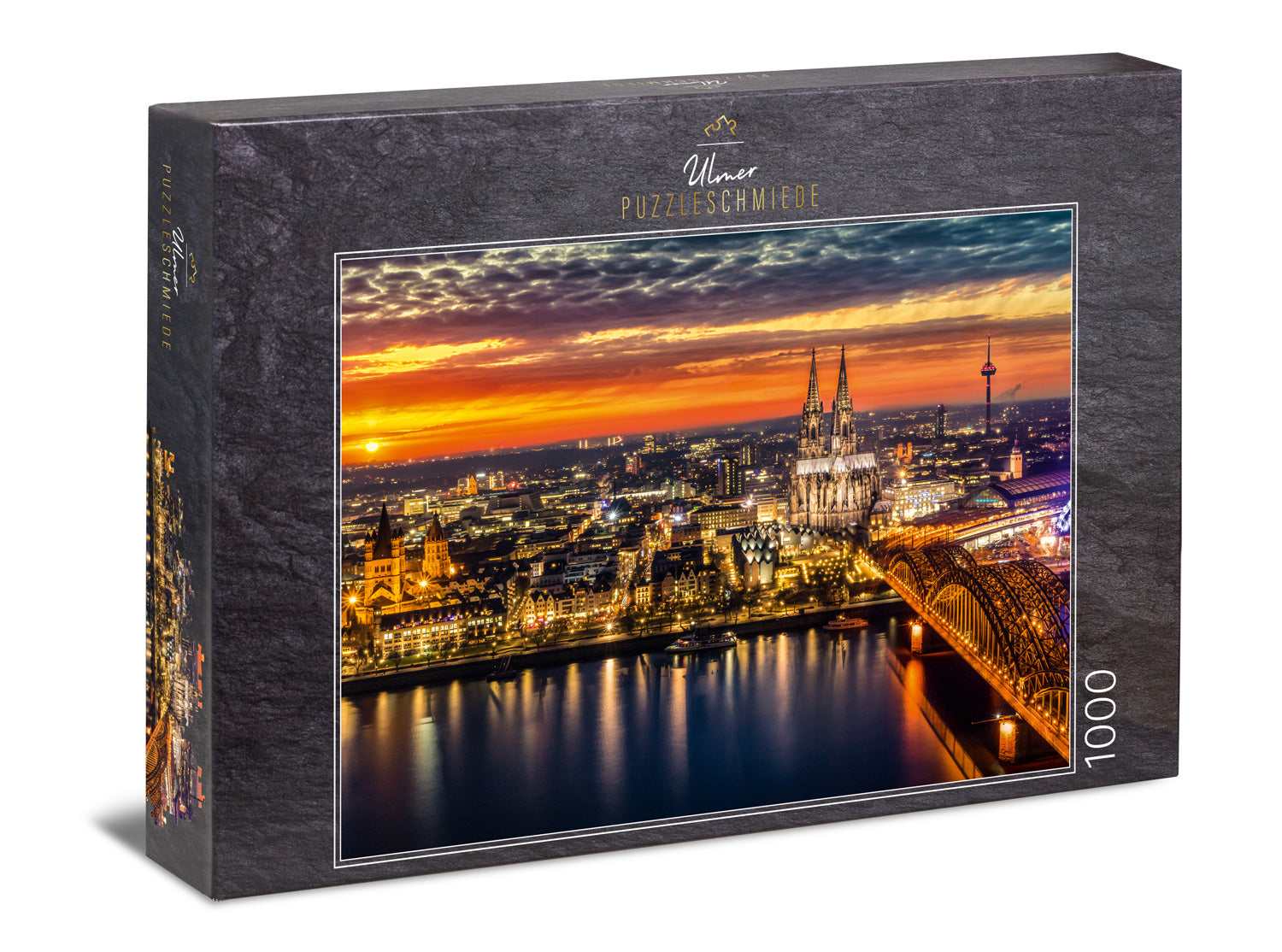 ulmer-puzzleschmiede-k-ln-im-abendrot-1000-teile-puzzle-stadt image 1