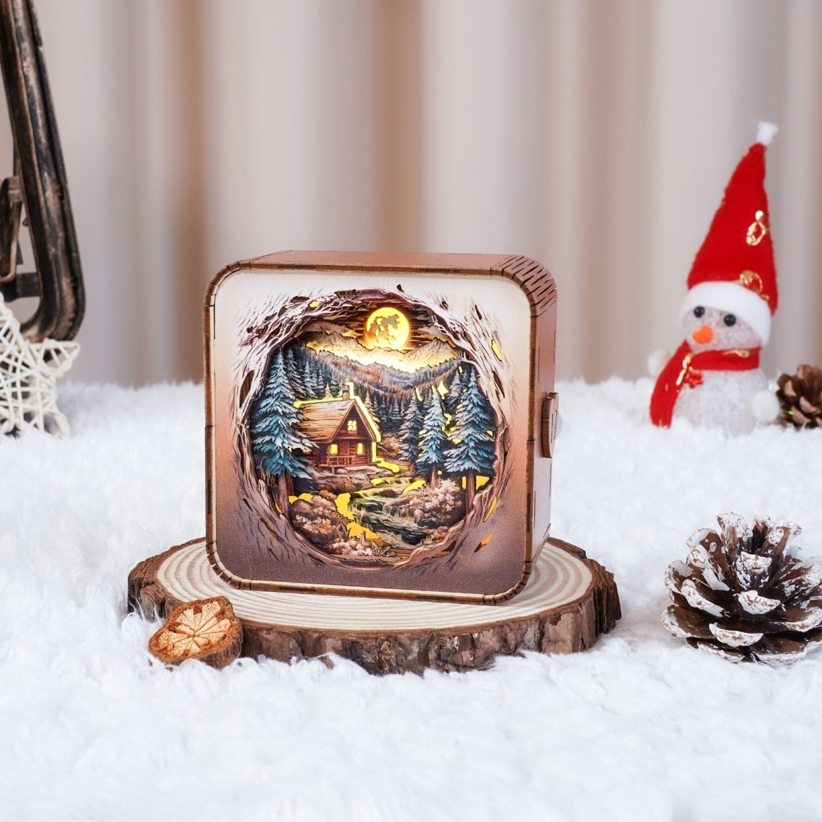 kaayee-night-light-snow-mountain-cabin-nachtlicht-holz-warmes-licht image 2
