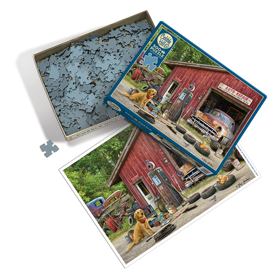 cobble-hill-auto-repair-500-teile-puzzle-werkstatt image 3