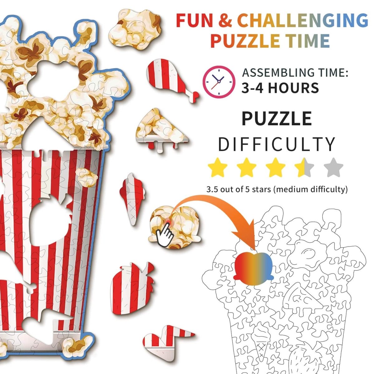 kaayee-wooden-puzzle-popcorn-holzpuzzle-small-110-teile image 4