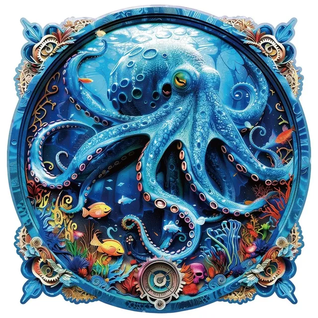 kaayee-wooden-deep-sea-octopus-holzpuzzle-medium-oktopus image 1