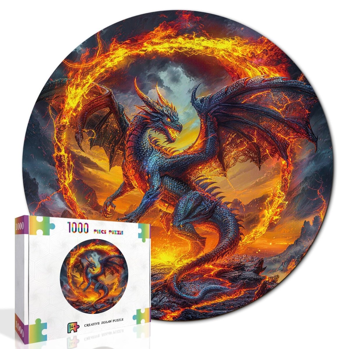 kaayee-dragonfire-halo-1000-teile-puzzle-eco-white-board image 2