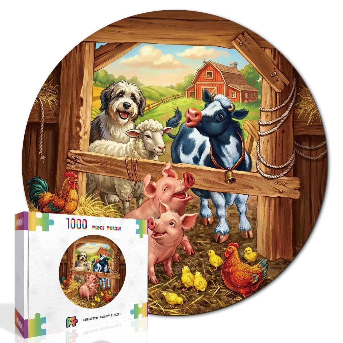 kaayee-cardboard-puzzle-cute-critter-farm-1000-teile-eco image 2