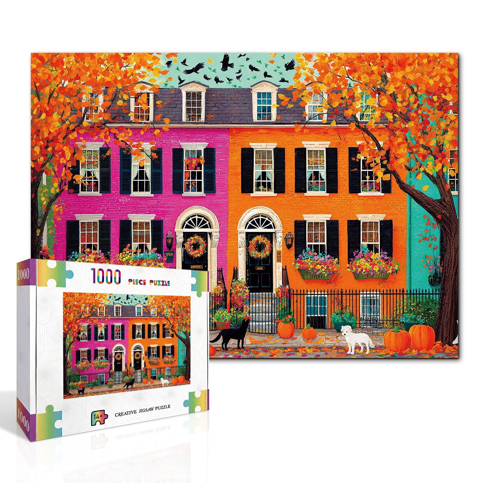 kaayee-pumpkin-street-townhouses-puzzle-1000-teile-eco image 2