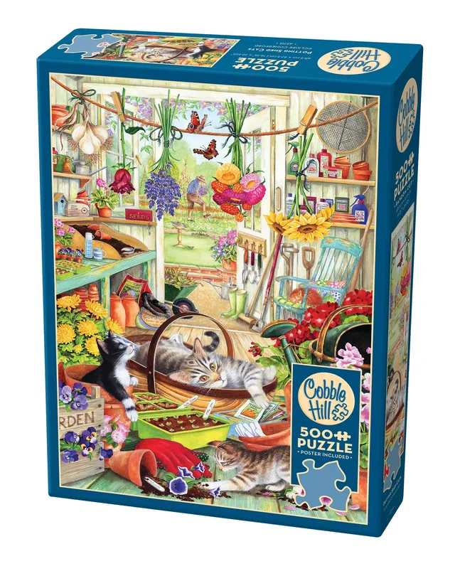 cobble-hill-500-potting-shed-cats-puzzle-500-teile-katzen image 1