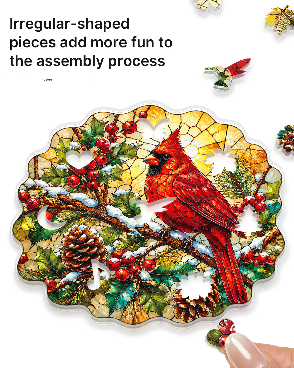 kaayee-wind-chime-winter-cardinal-windspiel-vogel-acryl-s-18cm image 2