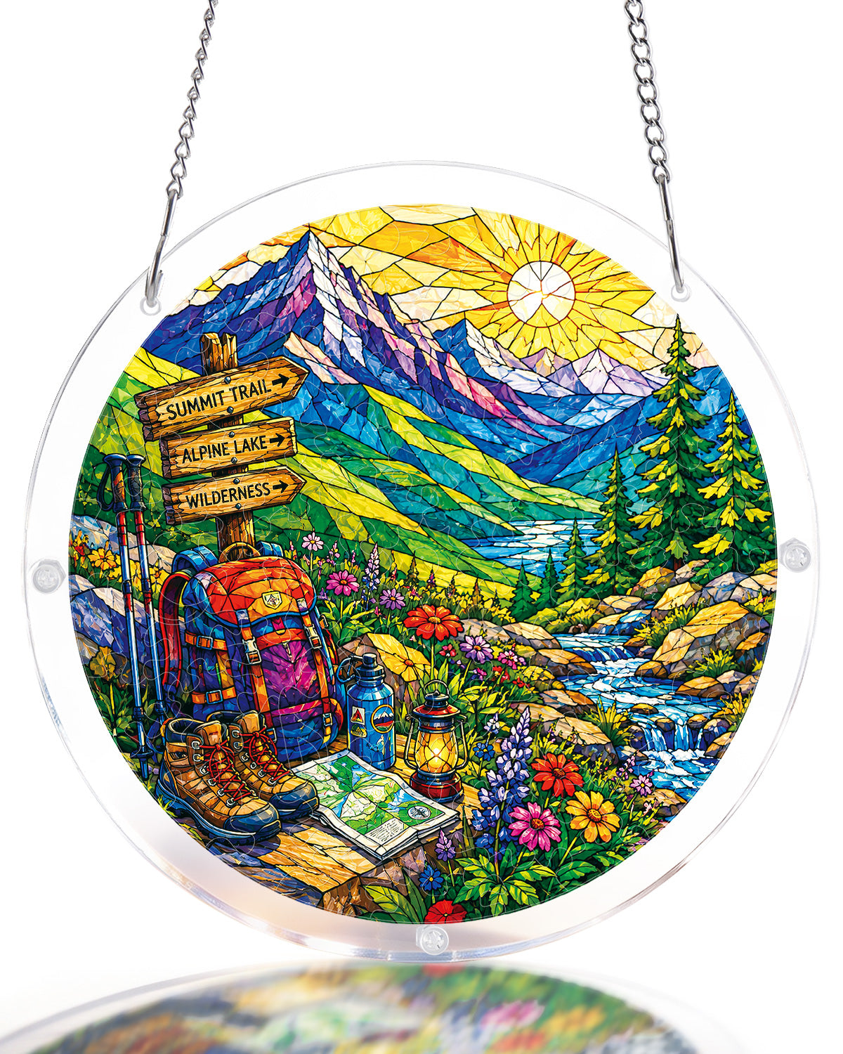 kaayee-suncatcher-puzzle-sunlit-mountain-trail-small-acrylbild image 1