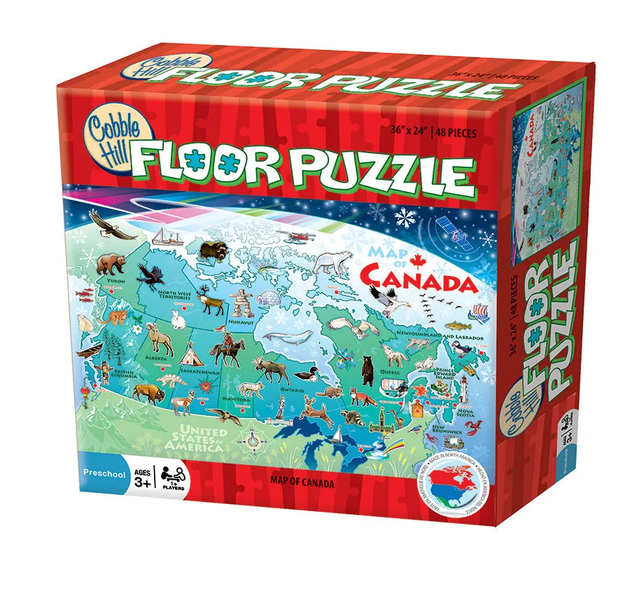 cobble-hill-floor-puzzles-map-of-canada-bodenpuzzle-48-teile-kanada image 1