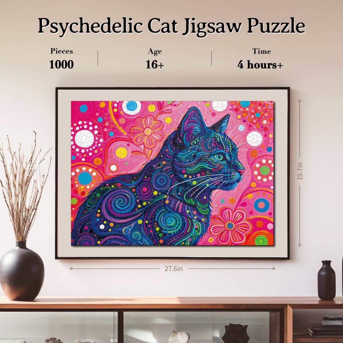 kaayee-cardboard-puzzle-psychedelic-cat-1000-teile image 4