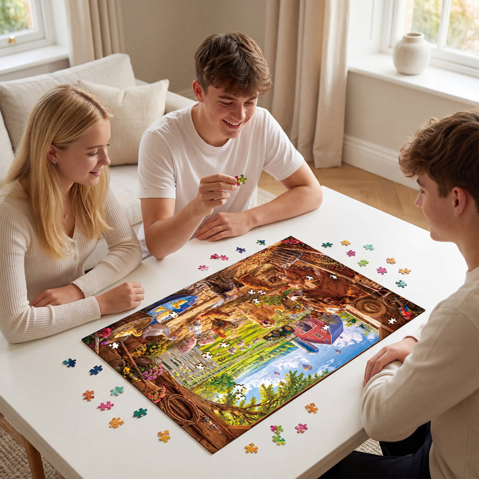 kaayee-sunny-farmyard-1000-teile-puzzle-eco-white-board-bauernhof image 4