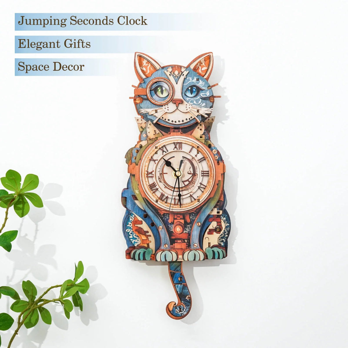 kaayee-cat-detective-uhr-bausatz-holz-katze image 5
