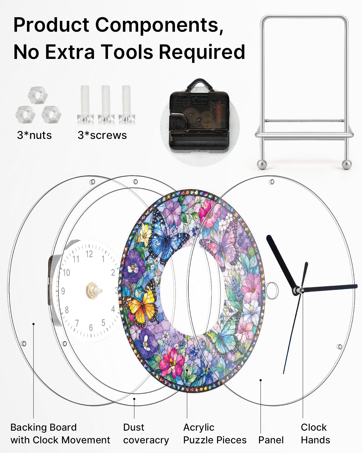 kaayee-clock-kit-butterfly-blossom-garden-puzzle-uhr-regular-acryl image 6