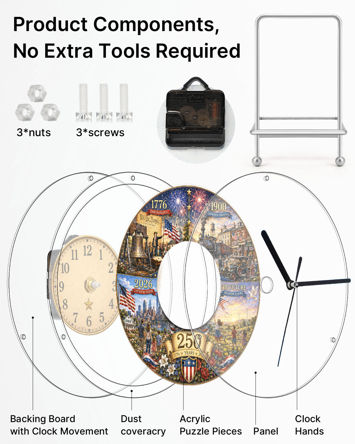 kaayee-clock-kit-evolution-of-history-puzzle-uhr-acryl-regular image 3