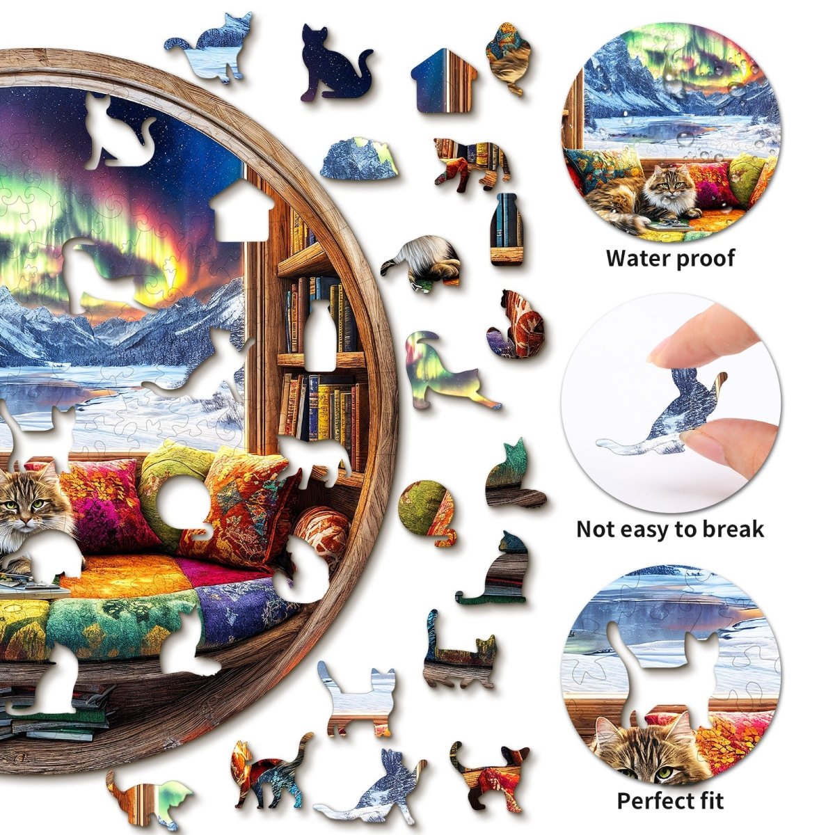 kaayee-wooden-cat-and-bookstore-holzpuzzle-medium-katze image 2
