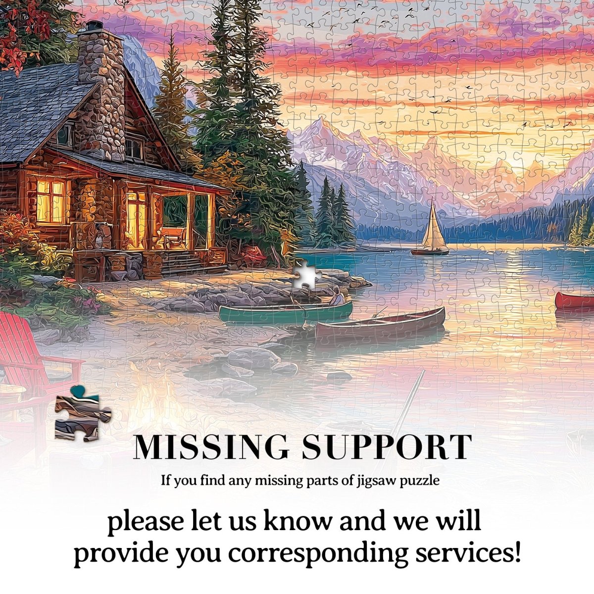 kaayee-cardboard-puzzle-twilight-lake-1000-teile-see-abendrot image 7