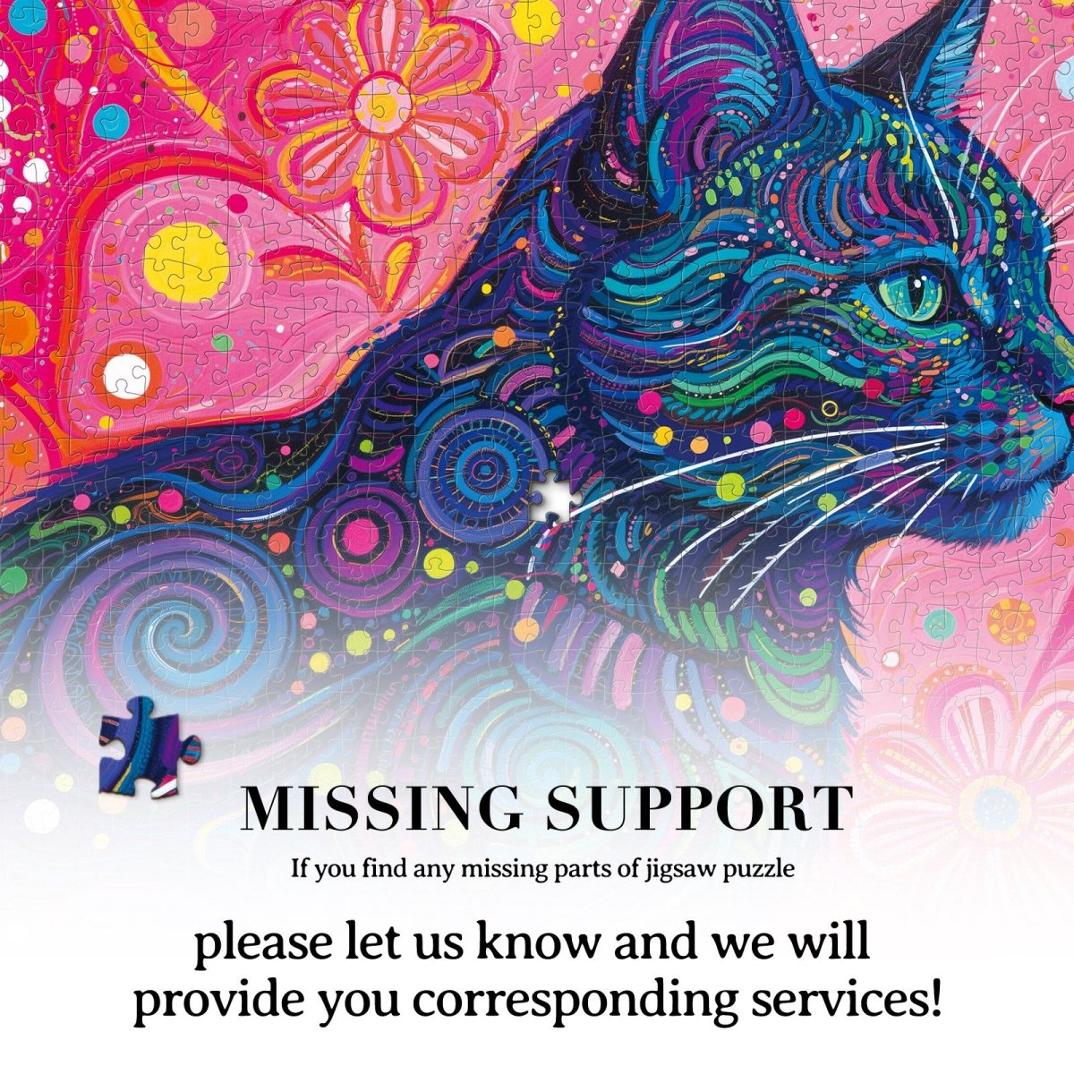kaayee-cardboard-puzzle-psychedelic-cat-1000-teile image 7