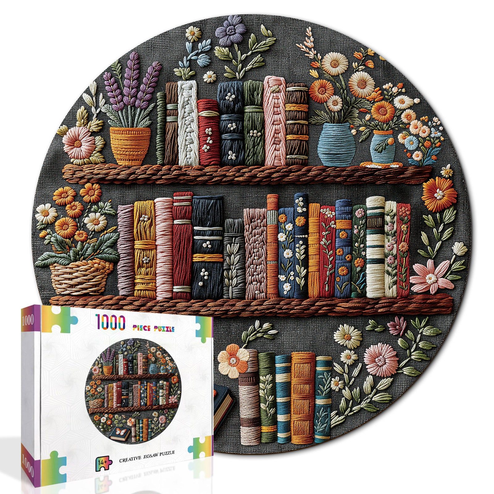 kaayee-floral-bookshelf-1000-teile-puzzle-standard-edition-blumen image 2