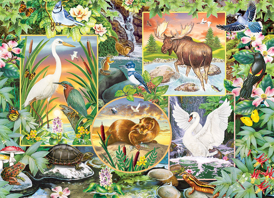 cobble-hill-family-pieces-350-river-magic-puzzle-350-teile-tiere image 2