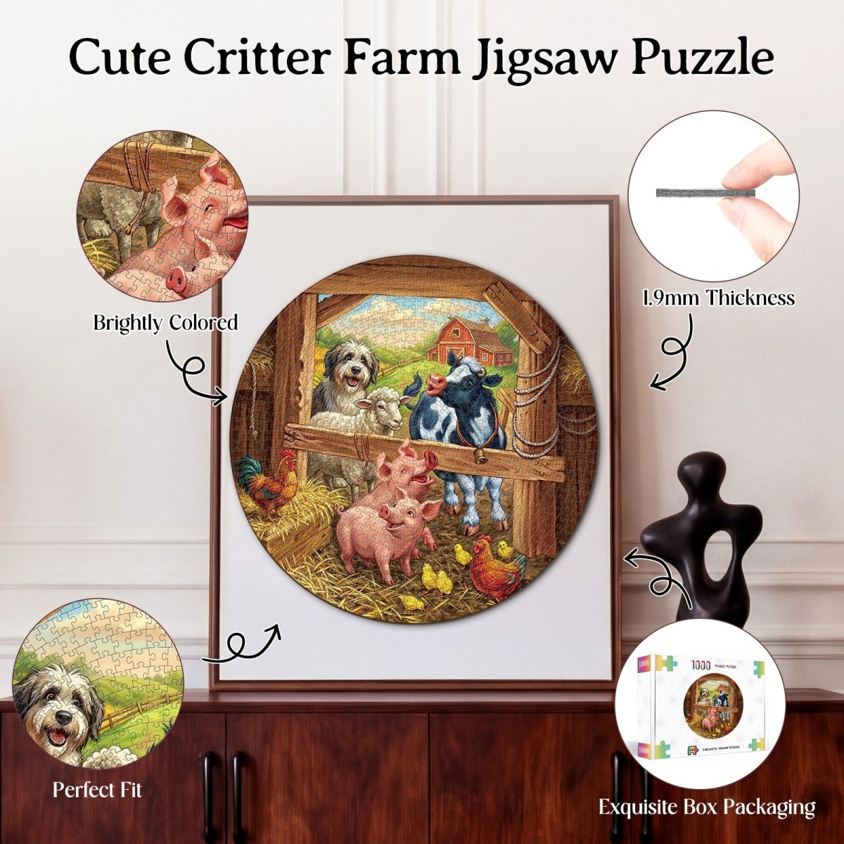 kaayee-cardboard-puzzle-cute-critter-farm-1000-teile-eco image 3