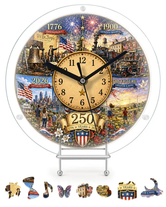 kaayee-clock-kit-evolution-of-history-puzzle-uhr-acryl-regular image 1