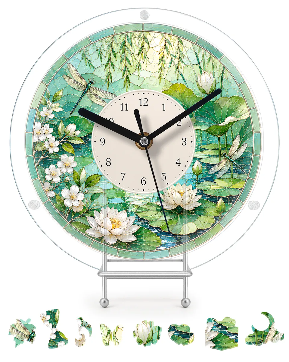kaayee-clock-kit-midsummer-lotus-pond-puzzle-uhr-regular image 1