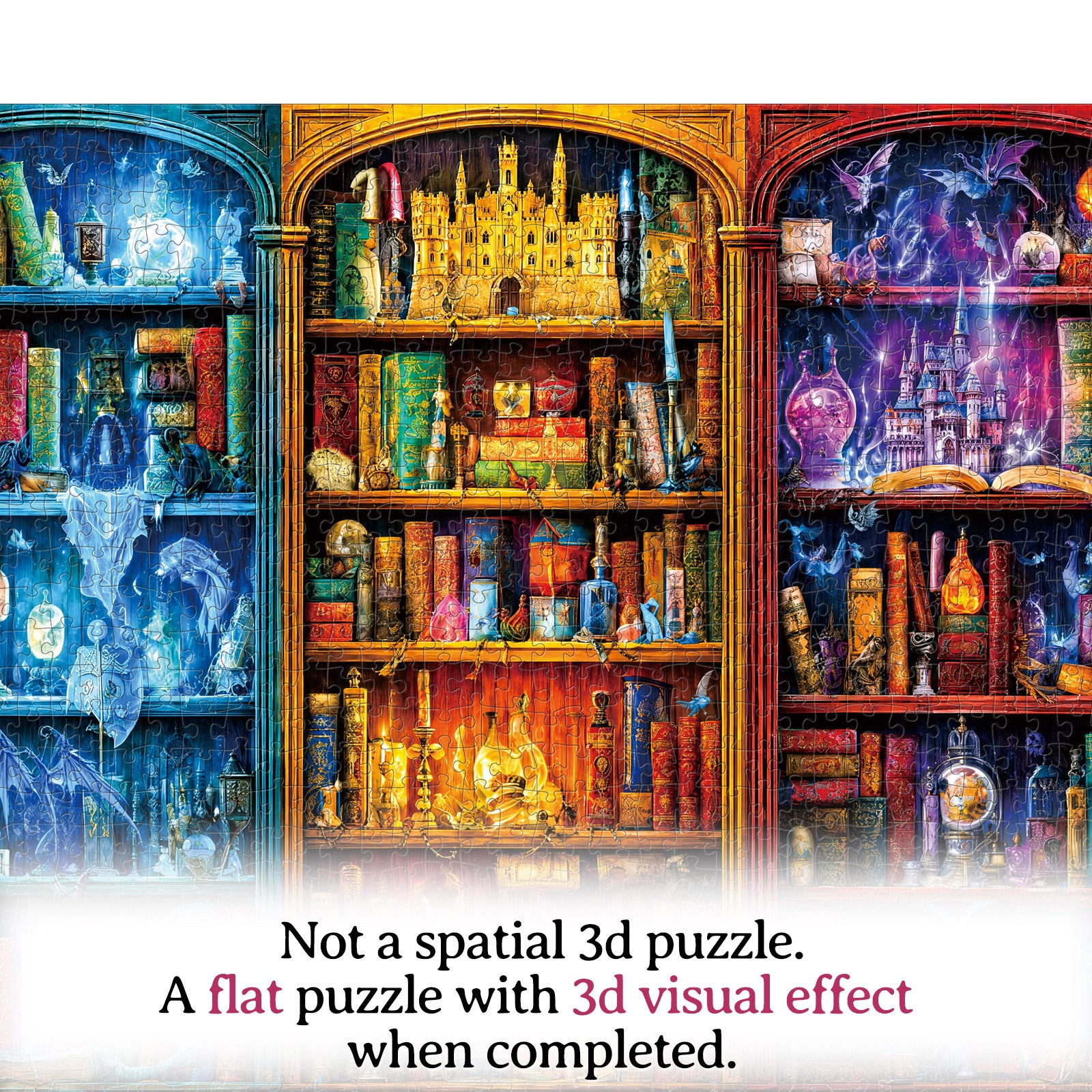 kaayee-cardboard-the-enchanted-library-puzzle-1000-teile image 8