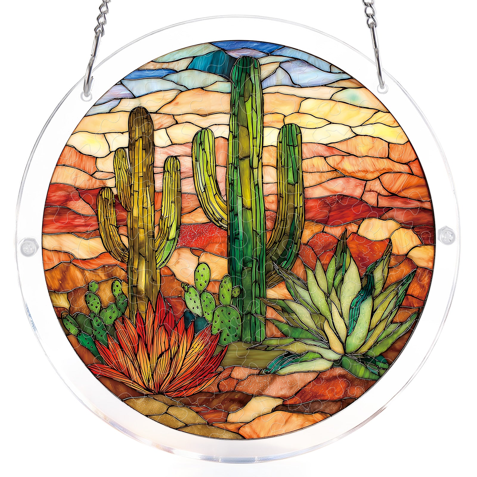 kaayee-suncatcher-puzzle-sunset-cactus-light-suncatcher-large image 7