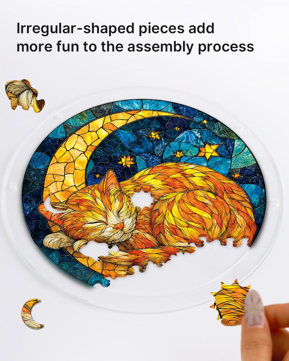 kaayee-suncatcher-starry-moon-cat-acrylpuzzle-medium-20-8-cm image 2