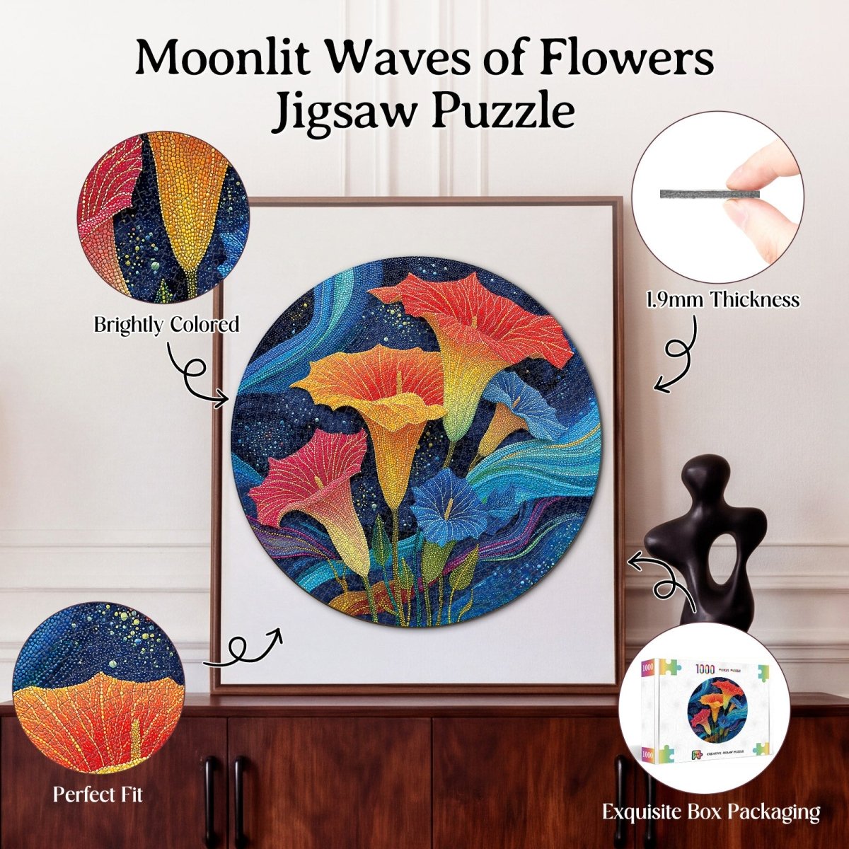 kaayee-cardboard-puzzle-moonlit-waves-flowers-1000-standard image 3