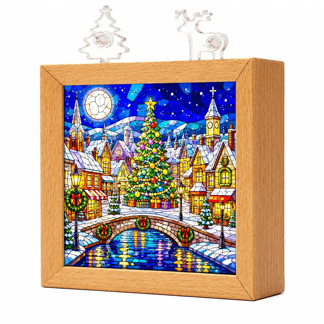 kaayee-christmas-town-nachtlicht-led-holzrahmen-acryl image 1