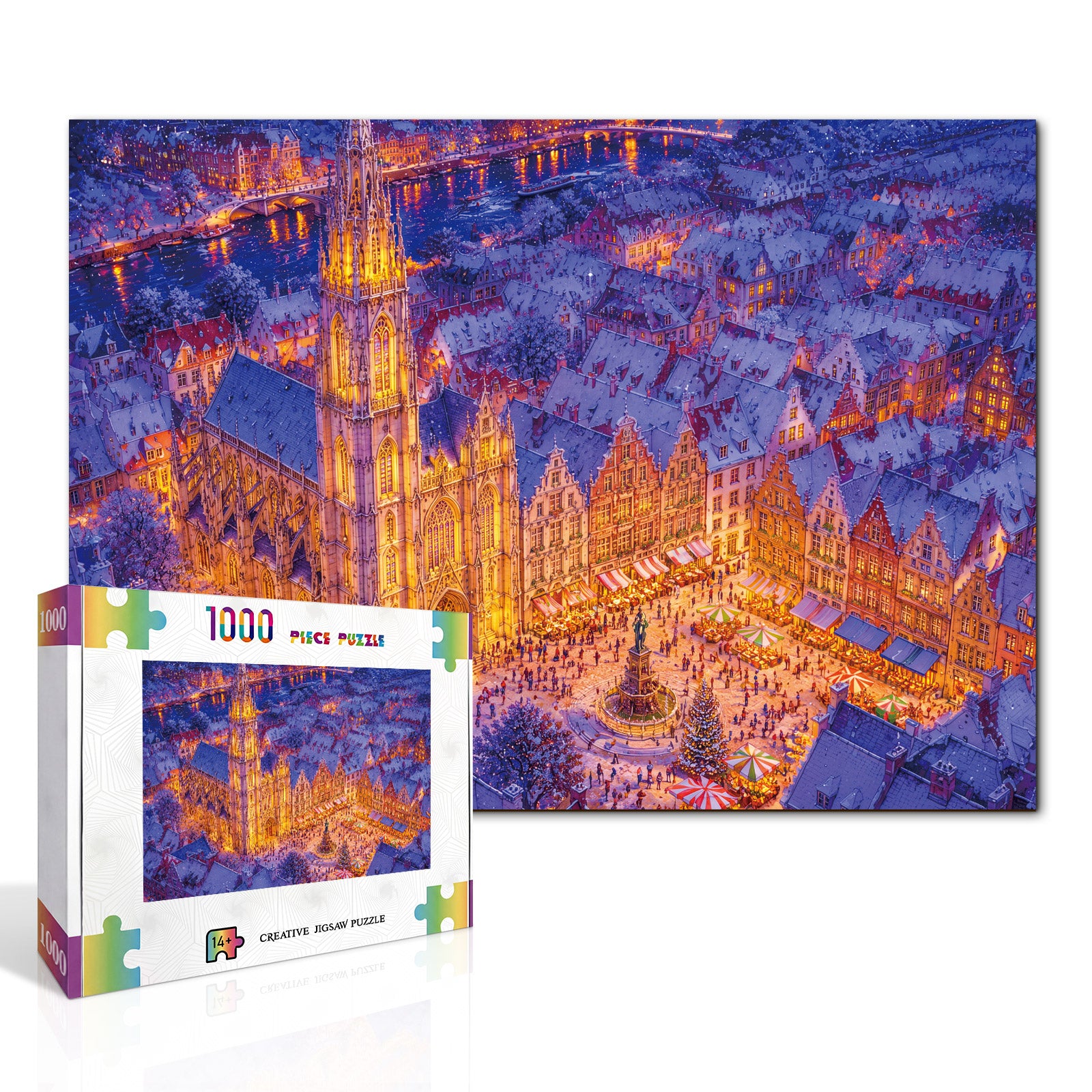 kaayee-cardboard-puzzle-old-town-stars-1000-teile-eco image 2
