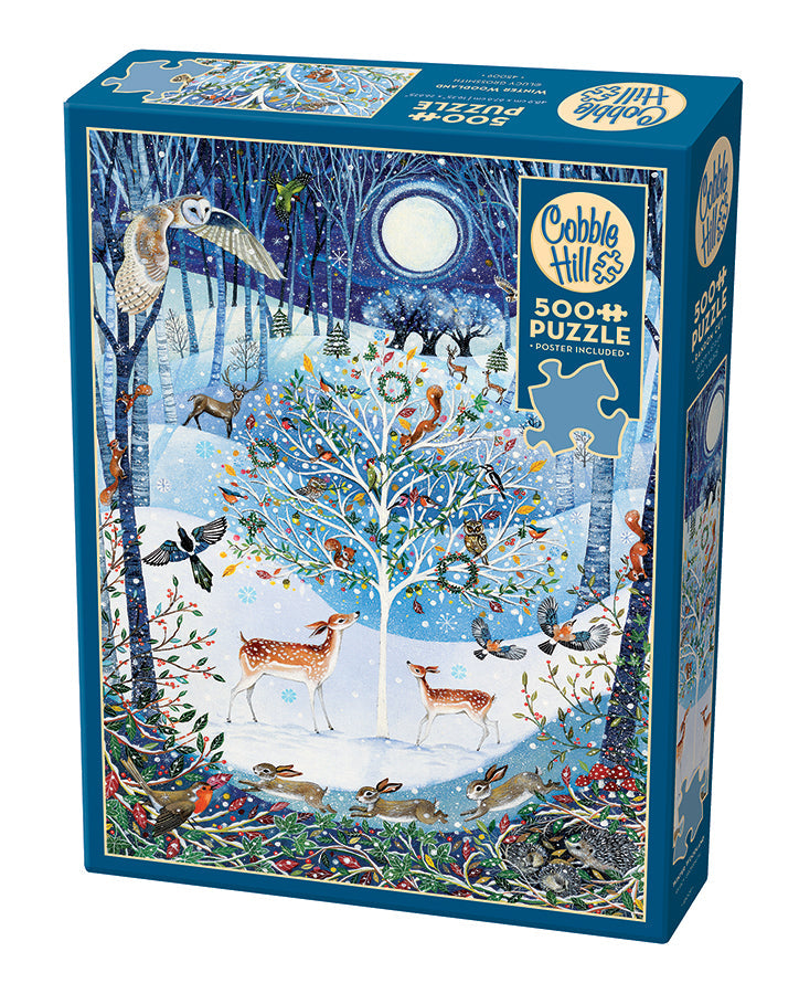 cobble-hill-500-piece-winter-woodland-puzzle-500-teile-wald image 1