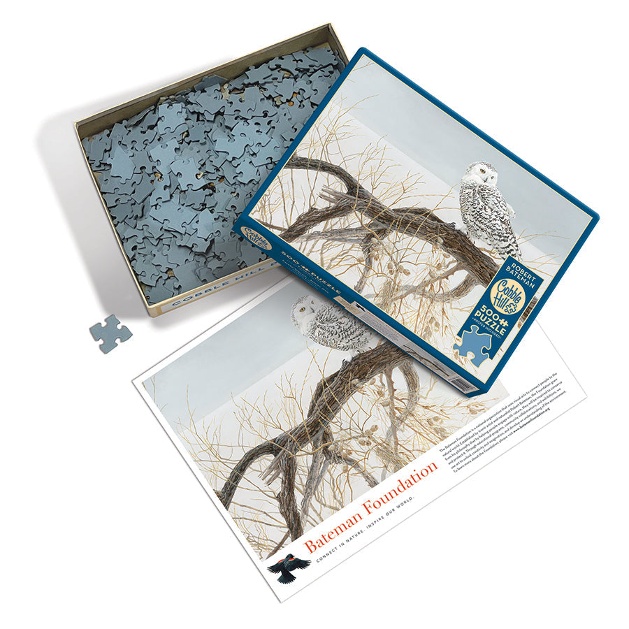 cobble-hill-500-piece-fallen-willow-snowy-owl-puzzle-eule image 3