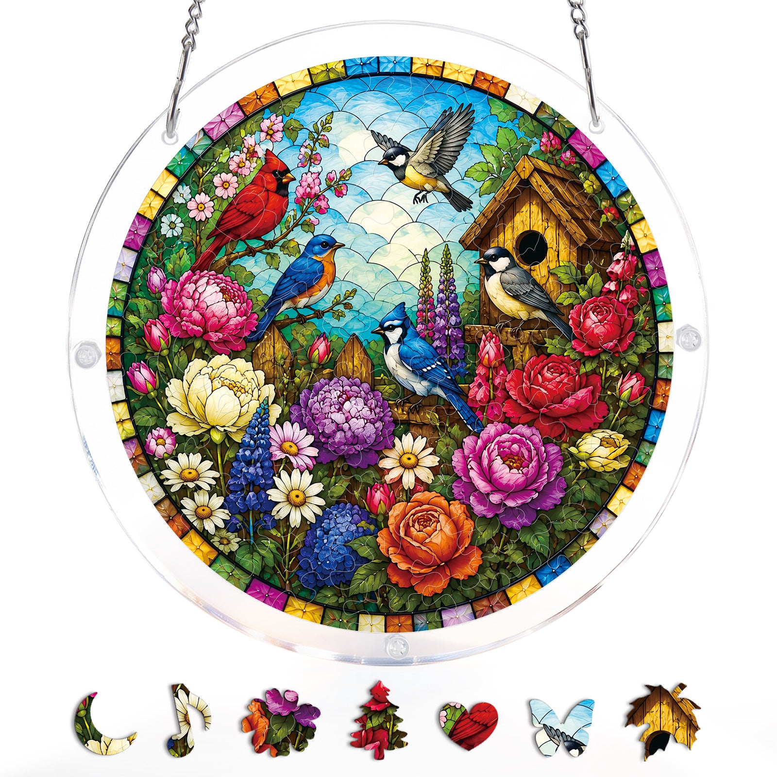 kaayee-suncatcher-puzzle-garden-songbirds-fensterbild-20-8-cm image 3