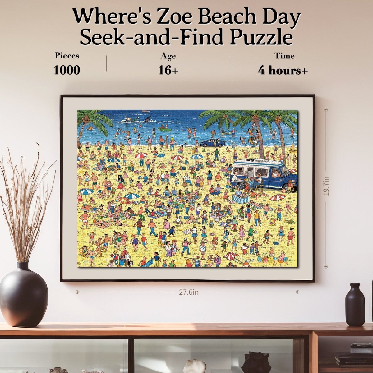 kaayee-where-s-zoe-beach-day-1000-teile-puzzle-eco-white-board image 7
